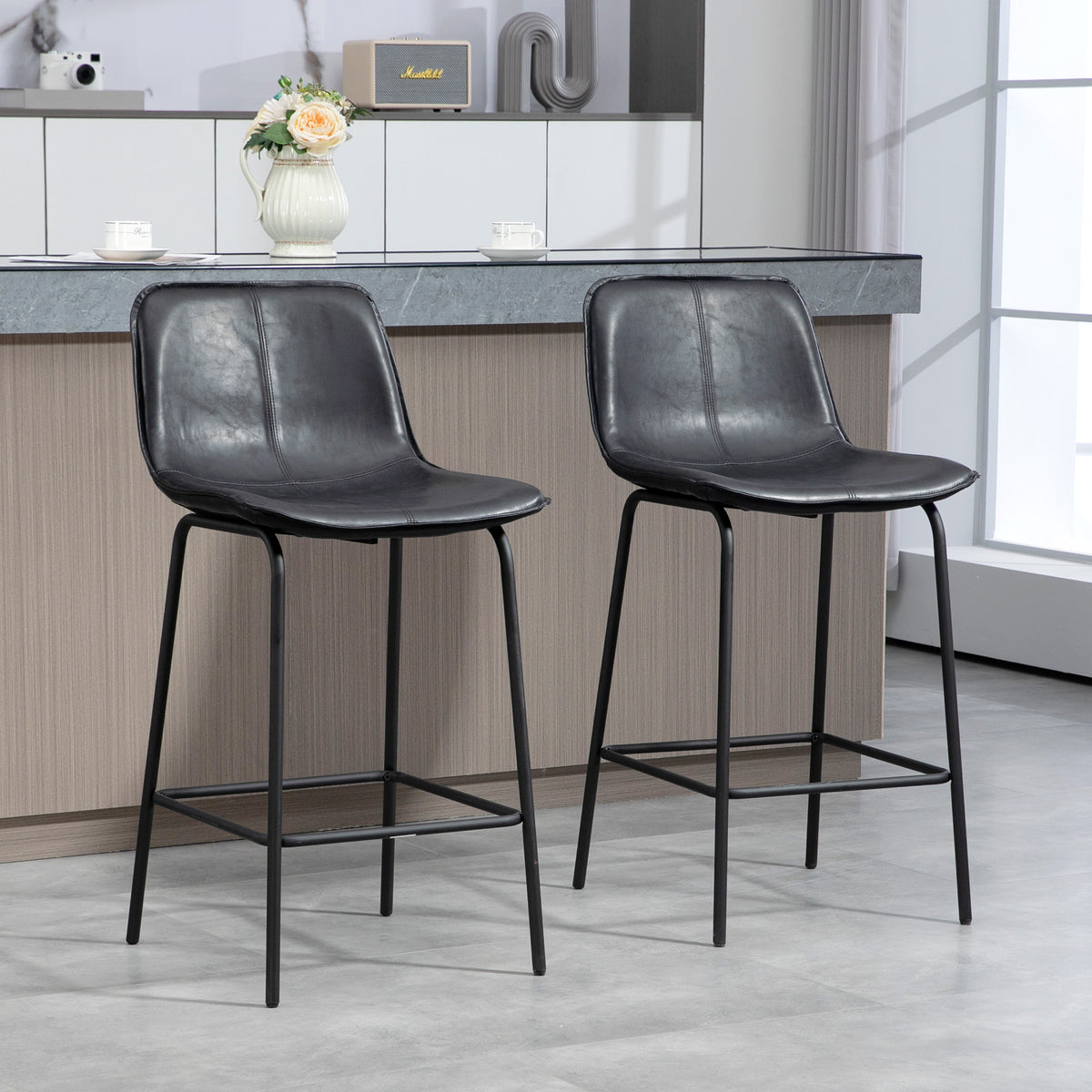 Upholstered 26" Counter Height Bar Chairs, Set of 2