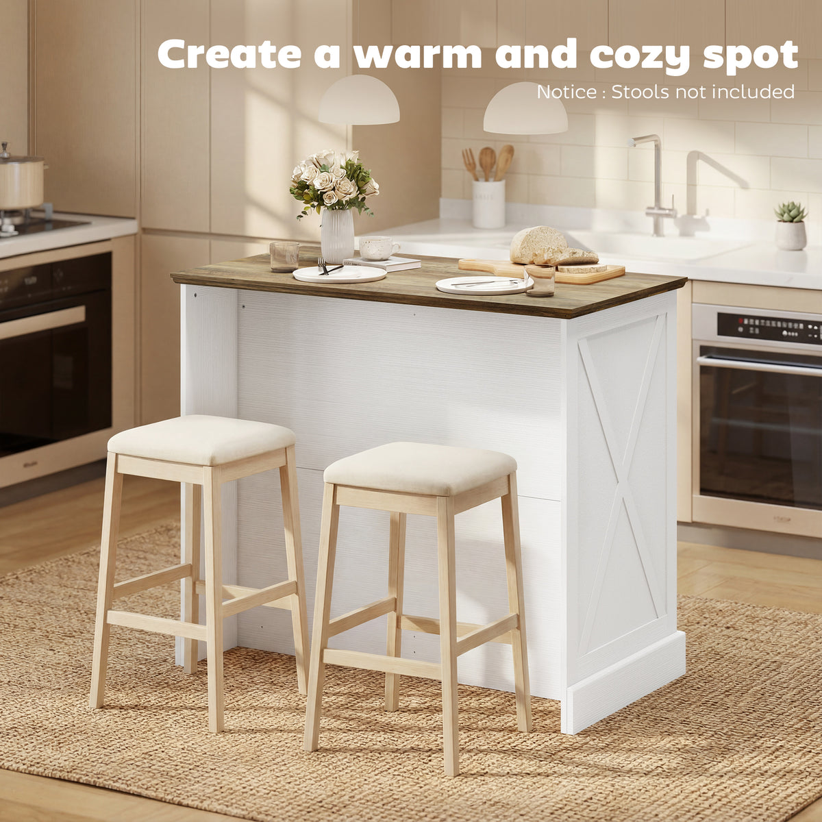 Kitchen Island with Sitting Space – 42"W x 36"H