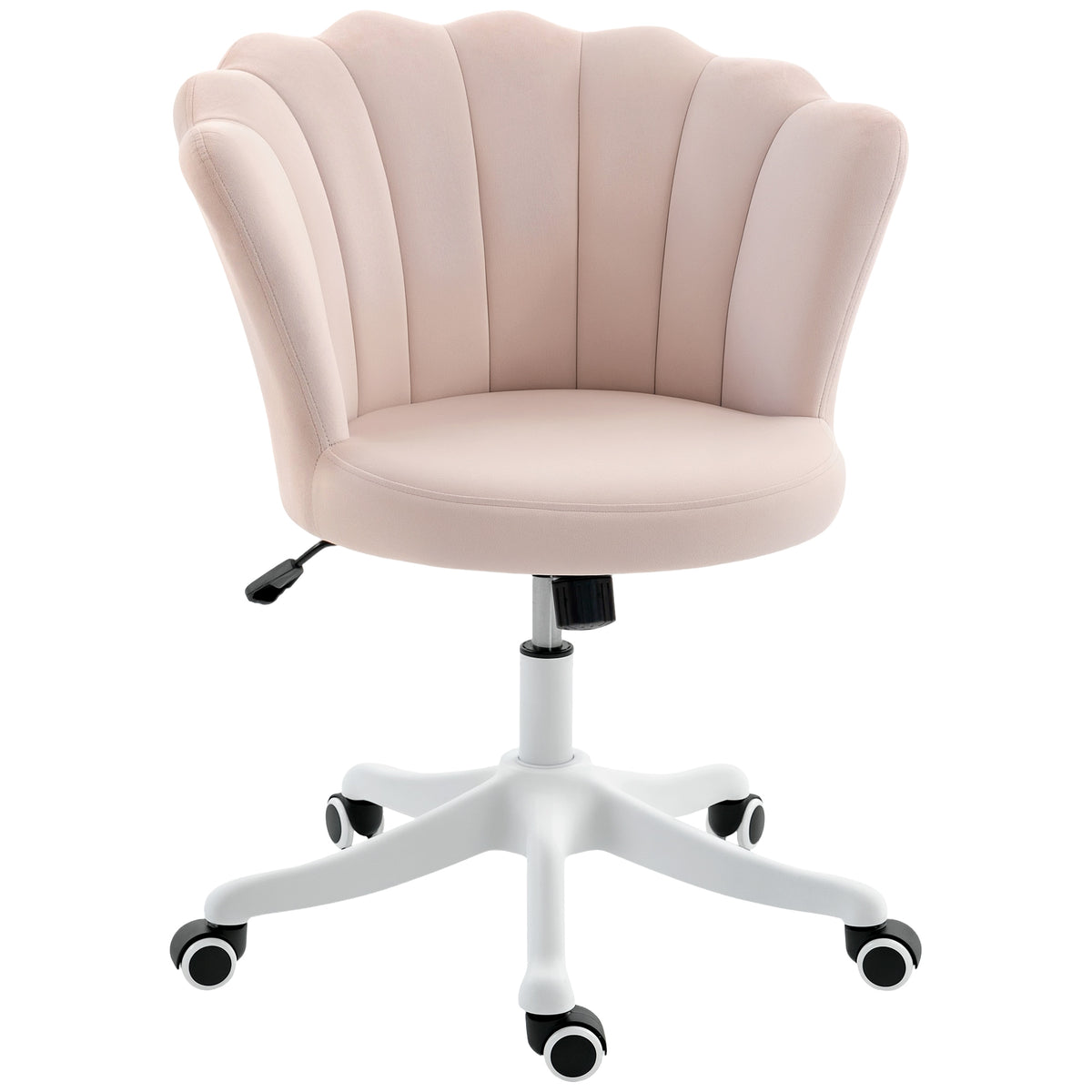 Office Chair, Armless Swivel Desk Chair with Adjustable Height, Backrest, Pink