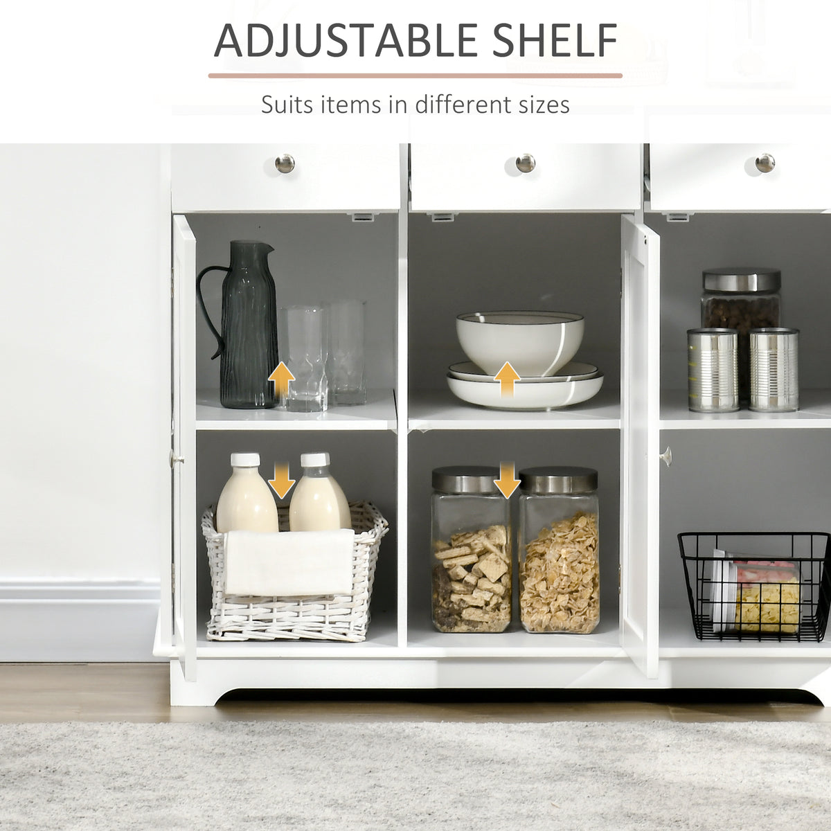 Buffet Cabinet with Storage Cabinets – 40"W x 34"H