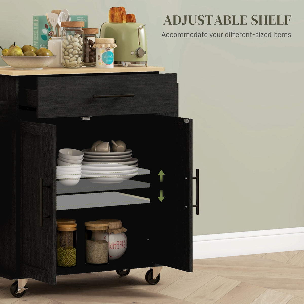 Rolling Island with Wheels – 30"W x 34"H