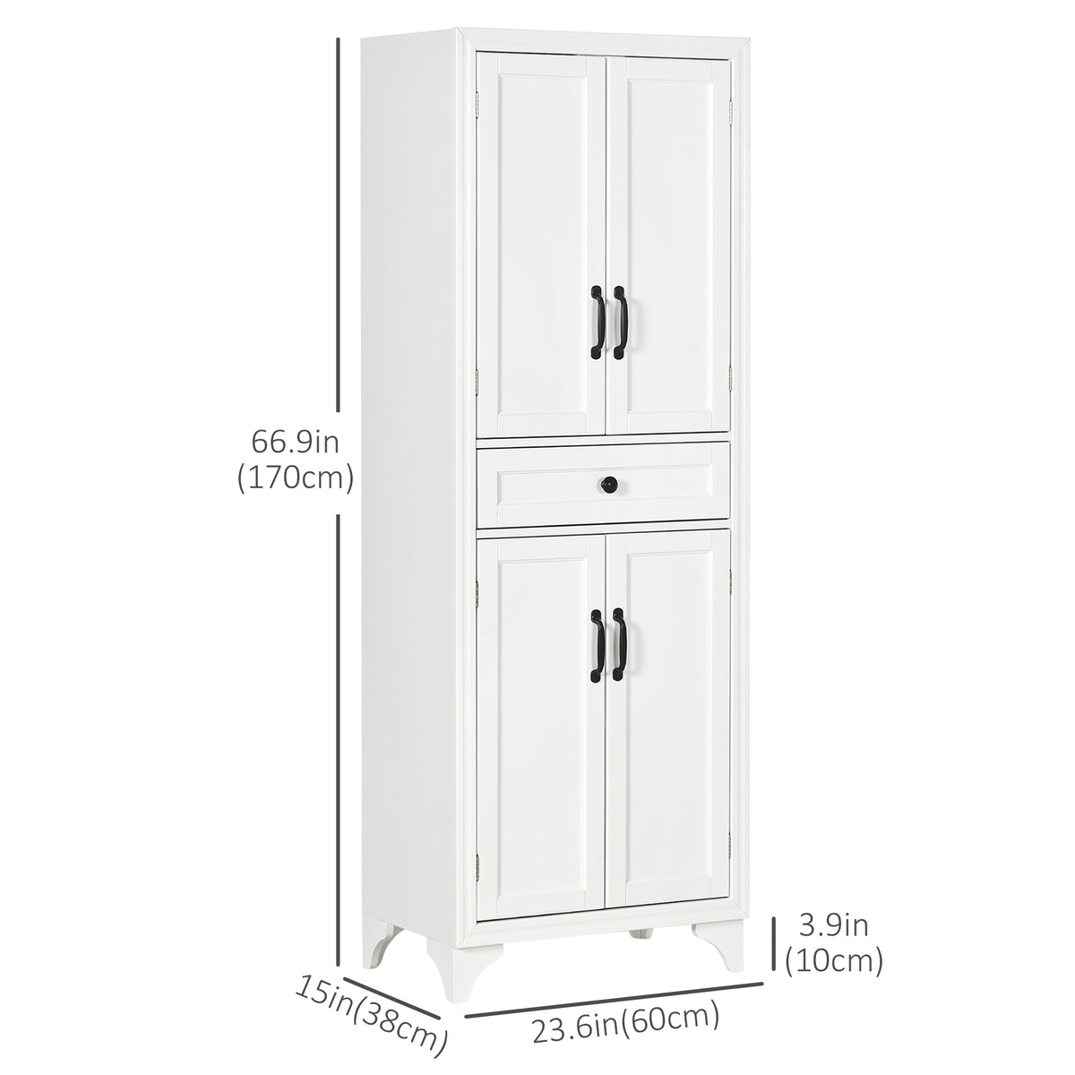 Kitchen Pantry Cabinet with 2 Shelves – 24"W x 67"H