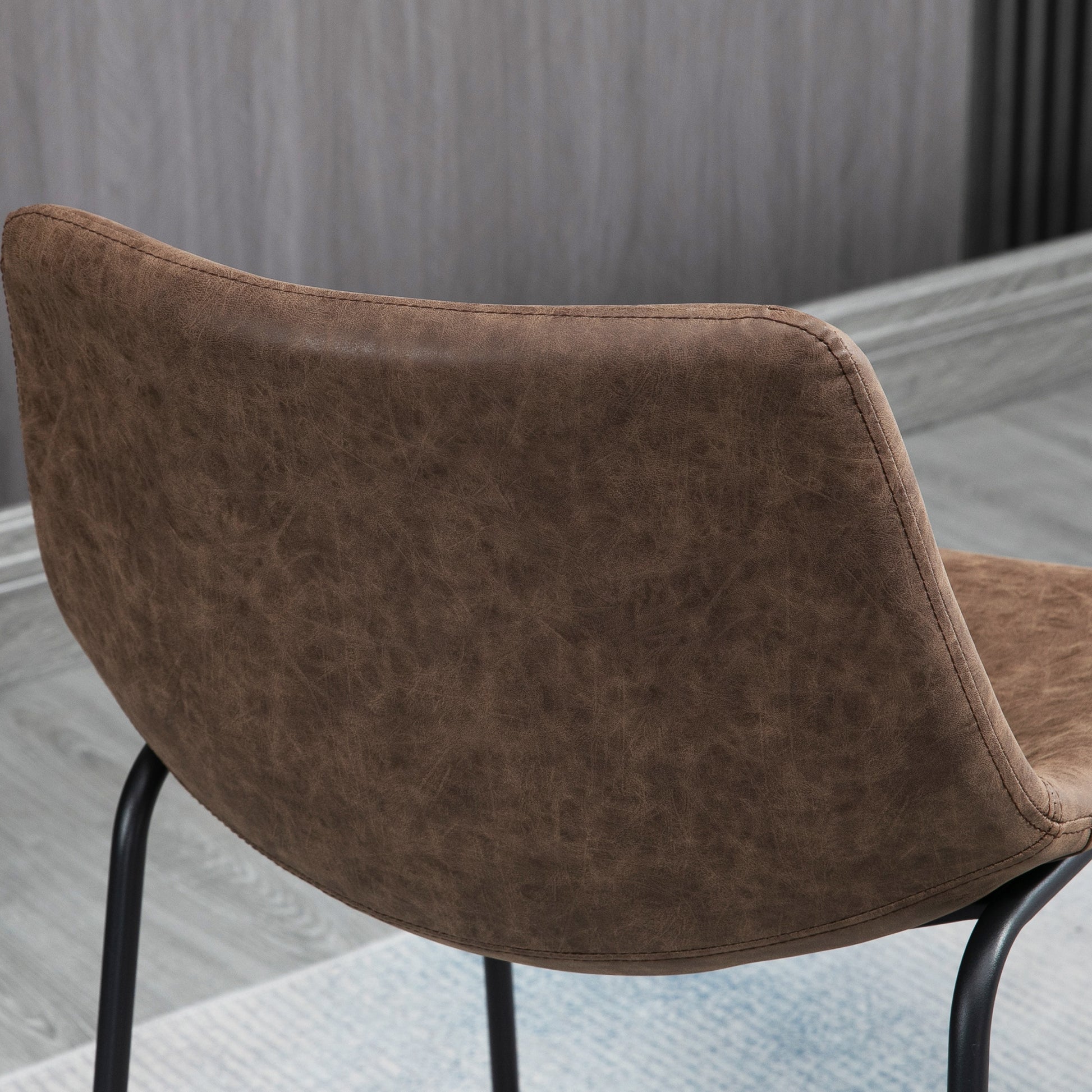 Stylish Vintage PU Leather Counter Height Bar Stools, Set of Two