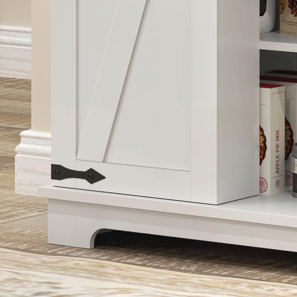 Farmhouse Kitchen Pantry Cabinet with Adjustable Shelves and Door Shelves – 24"W x 47"H