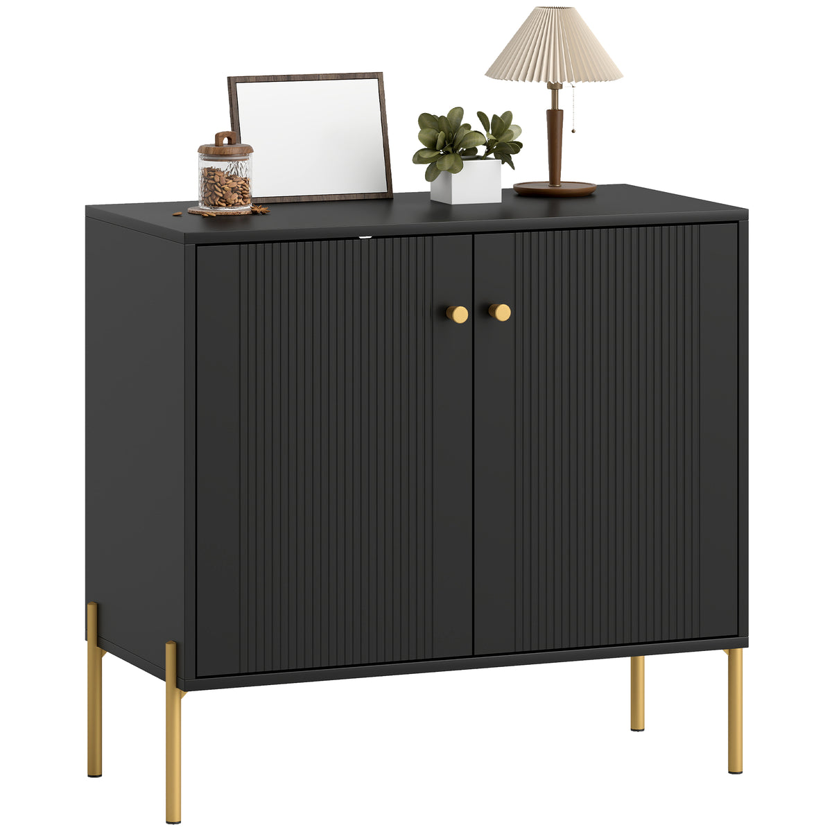 Sideboard with Fluted Doors and Adjustable Shelf – 31"W x 30"H