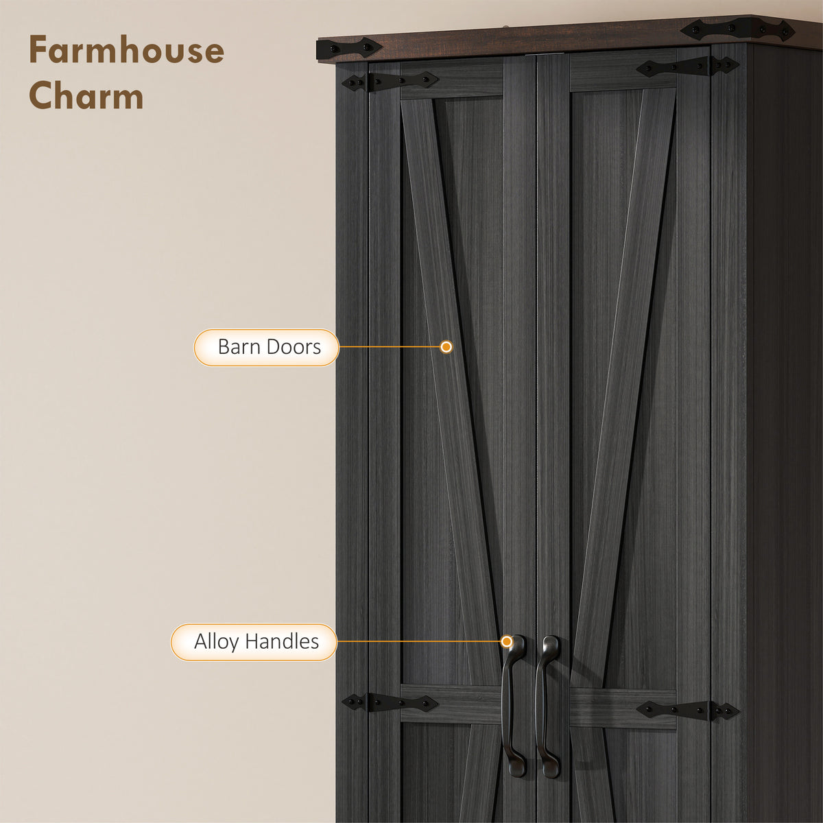 Kitchen Storage Cabinet with Adjustable Shelves – 24"W x 71"H