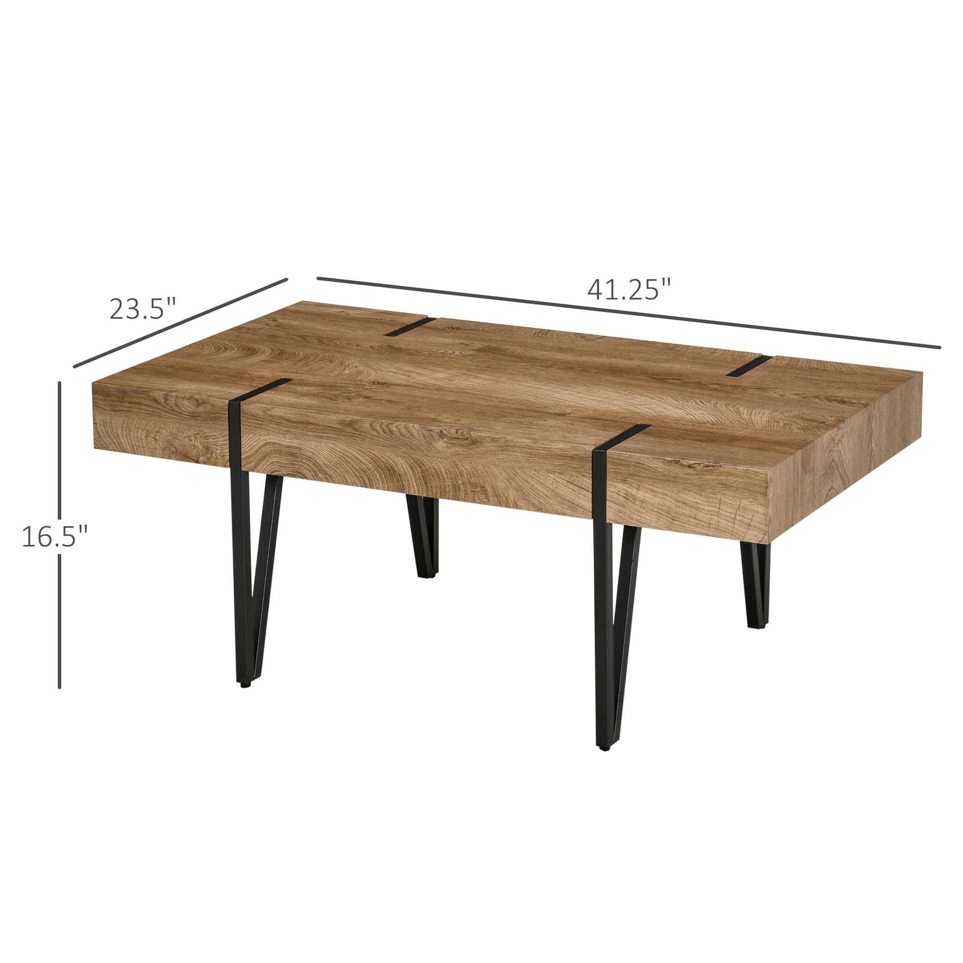Rustic Wood Coffee Table With Steel Legs