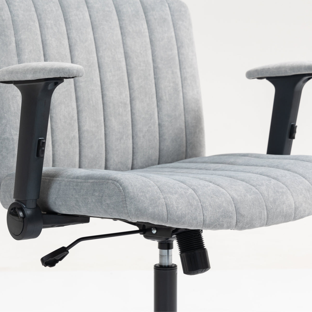 Criss Cross Chair with Flip-up Armrests, Wheels, Grey