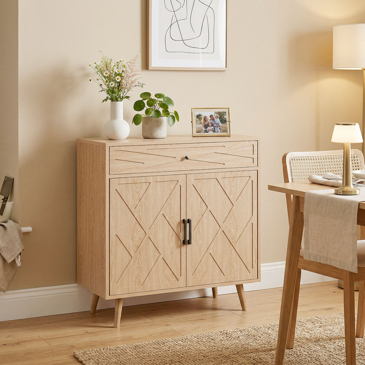 Sideboard with Patterned Doors – 30"W x 31"H