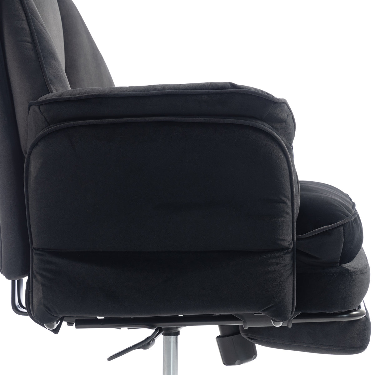 Cross Legged Office Chair with Footrest, Black