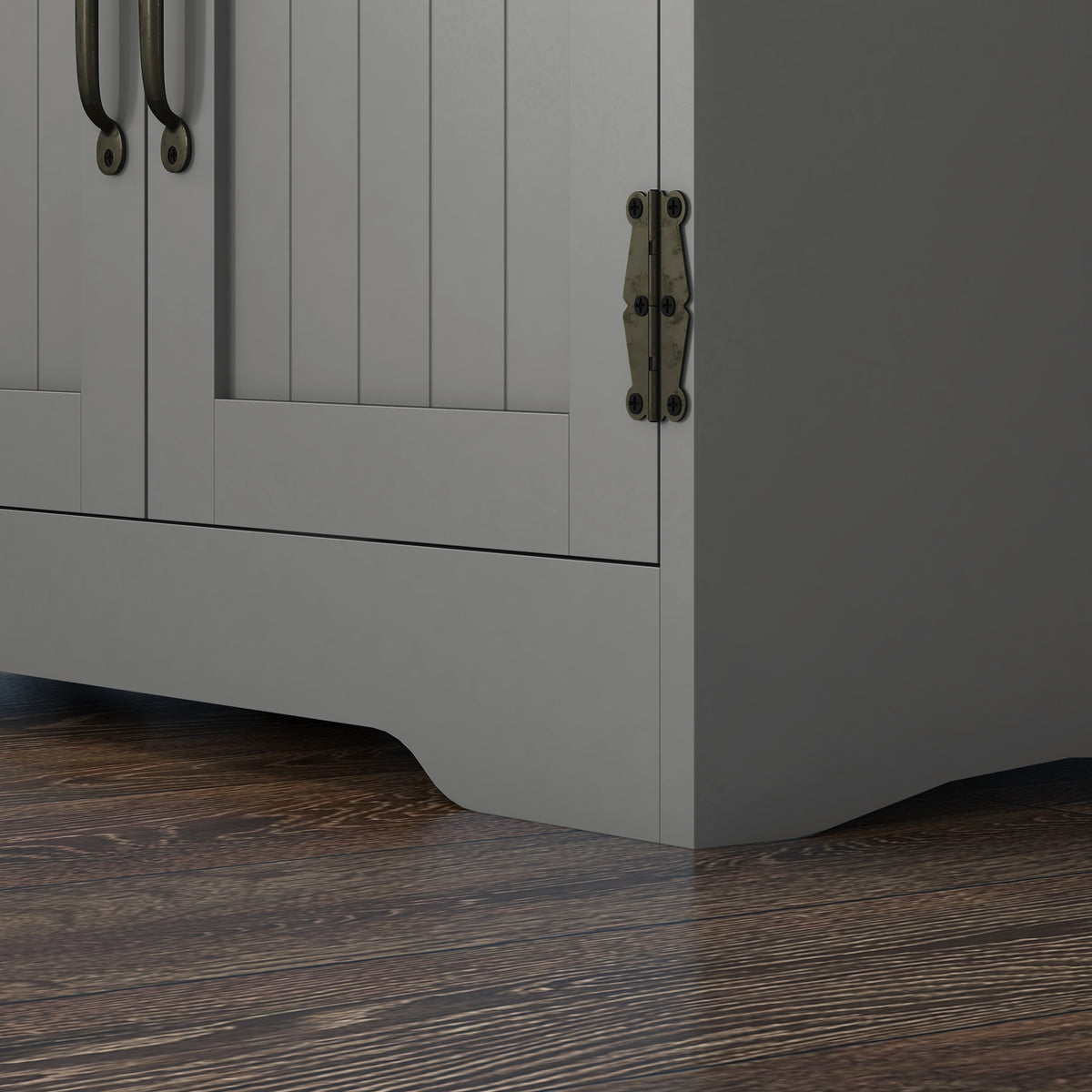 4-Door Pantry Storage Cabinet with Adjustable Shelves – 24"W x 48"H