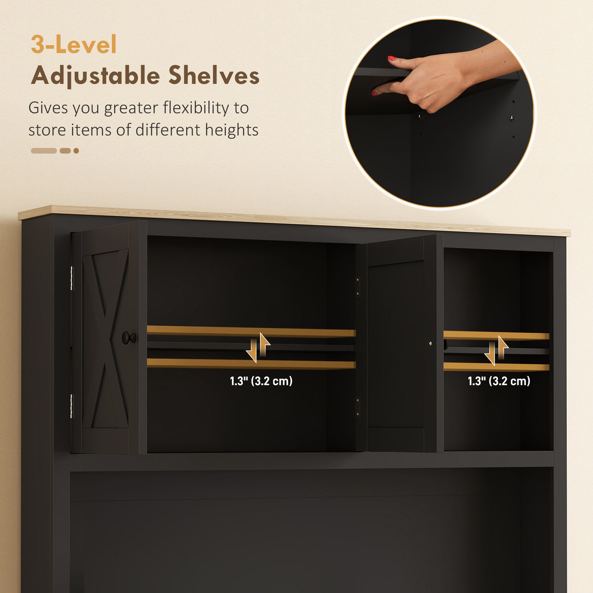 Pantry Cabinet with Charging Station – 44"W x 69"H