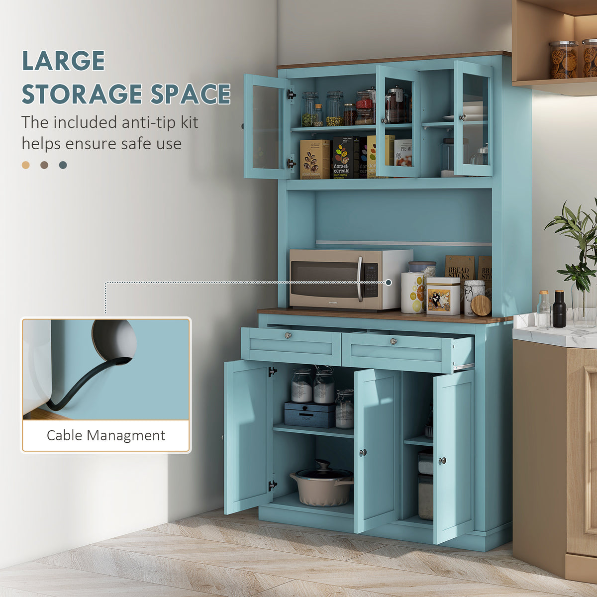 Pantry Cabinet with Microwave Space – 39"W x 71"H