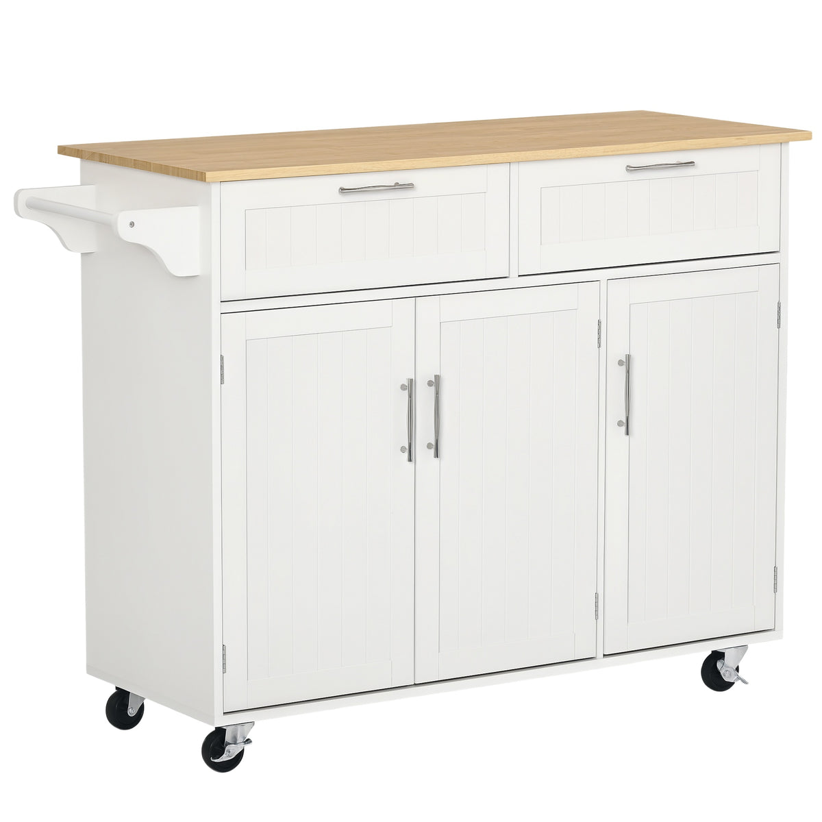 Kitchen Island with Storage and Solid Wood Top – 48"W x 36"H