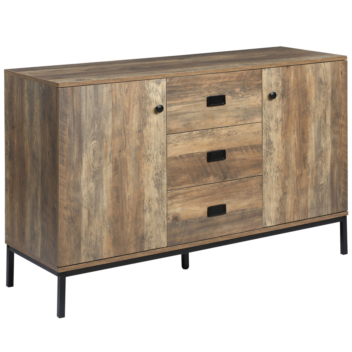 Industrial Sideboard with 2 Doors and 3 Drawers – 47"W x 30"H