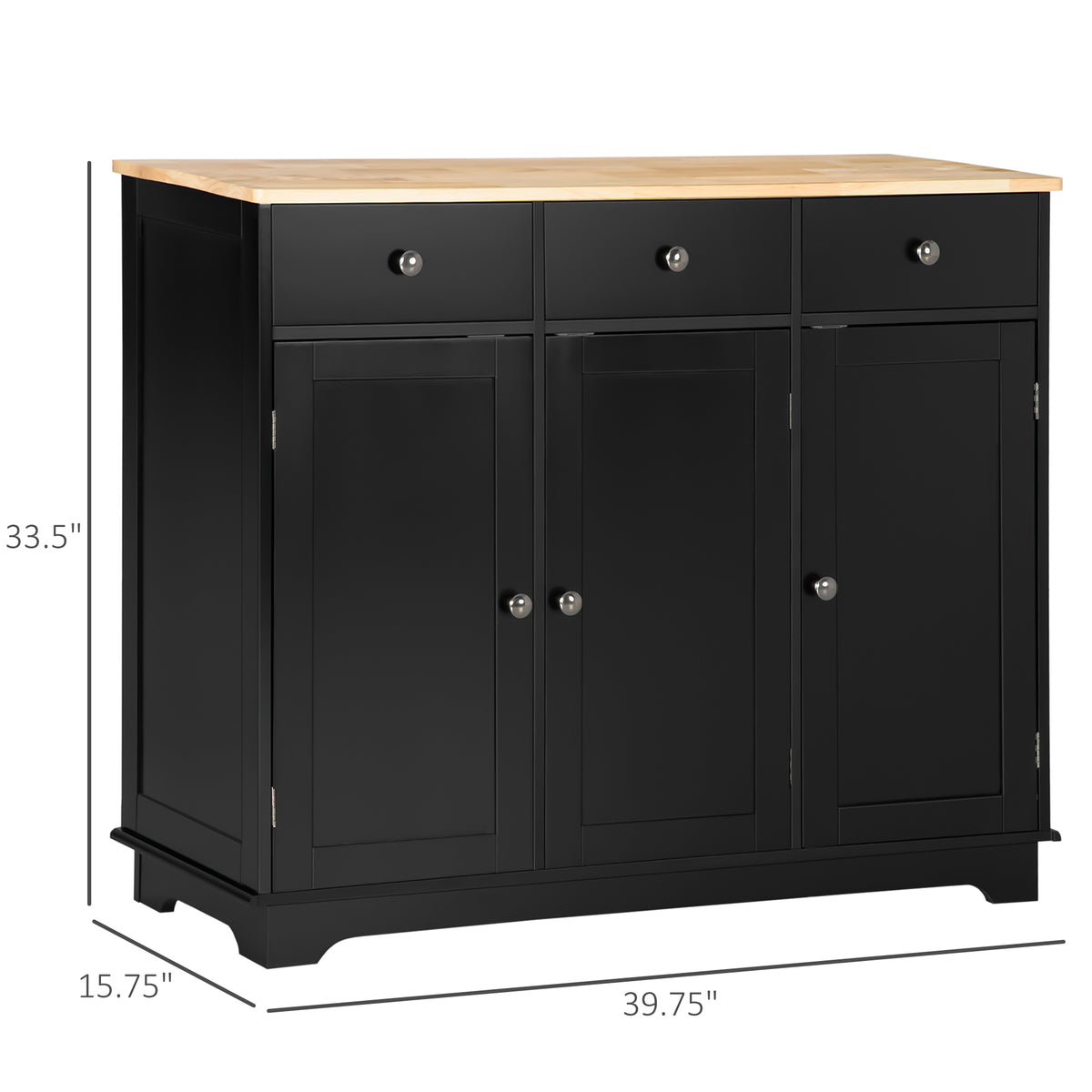 Buffet Cabinet with Storage Cabinets – 40"W x 34"H