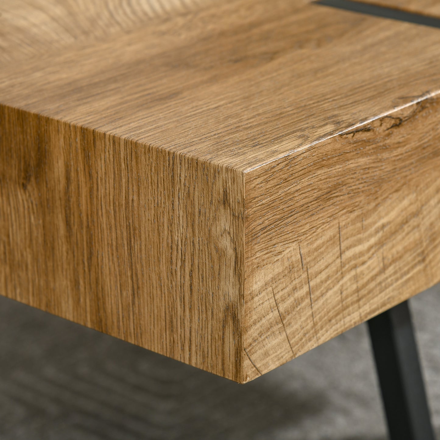 HOMCOM Rustic Coffee Table Natural Finish Rectangle 41.25"X23.5"X16.5"