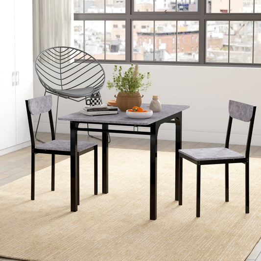 Foldable Dining Table Set for 2, Drop-Leaf Kitchen Table with 2 Chairs for Apartments and Studios