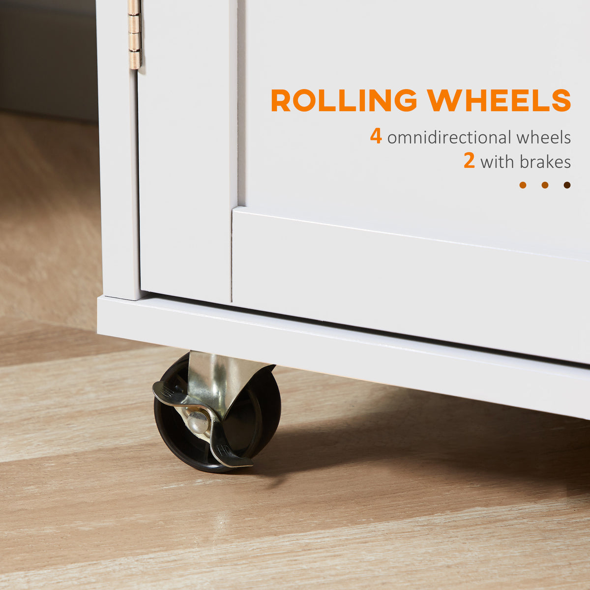 Rolling Kitchen Island with Storage – 34"W x 35"H