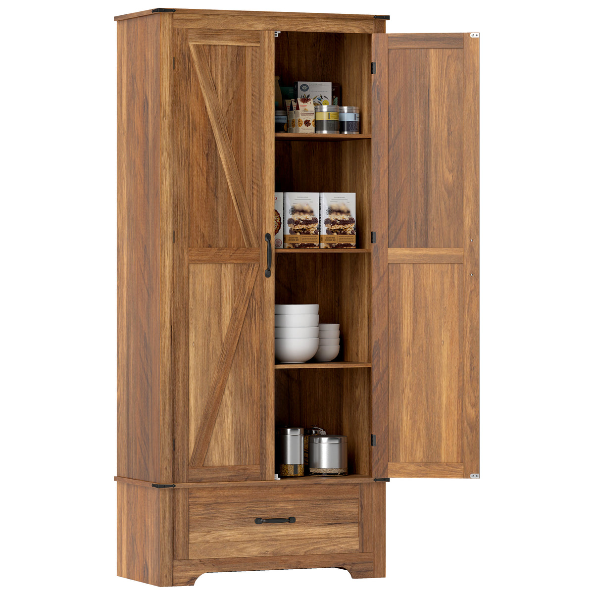 Farmhouse Pantry Cabinet with Adjustable Shelves – 31"W x 72"H