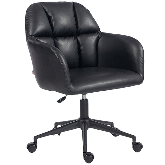 HOMCOM Modern Faux Leather Swivel Office Chair, Adjustable Height, Ergonomic Desk Seating