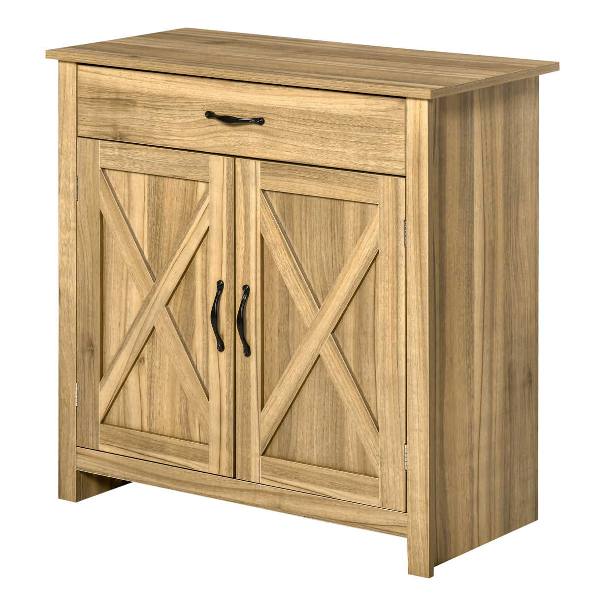 Farmhouse Sideboard Buffet Cabinet with Barn Doors – 32"W x 32"H, Natural