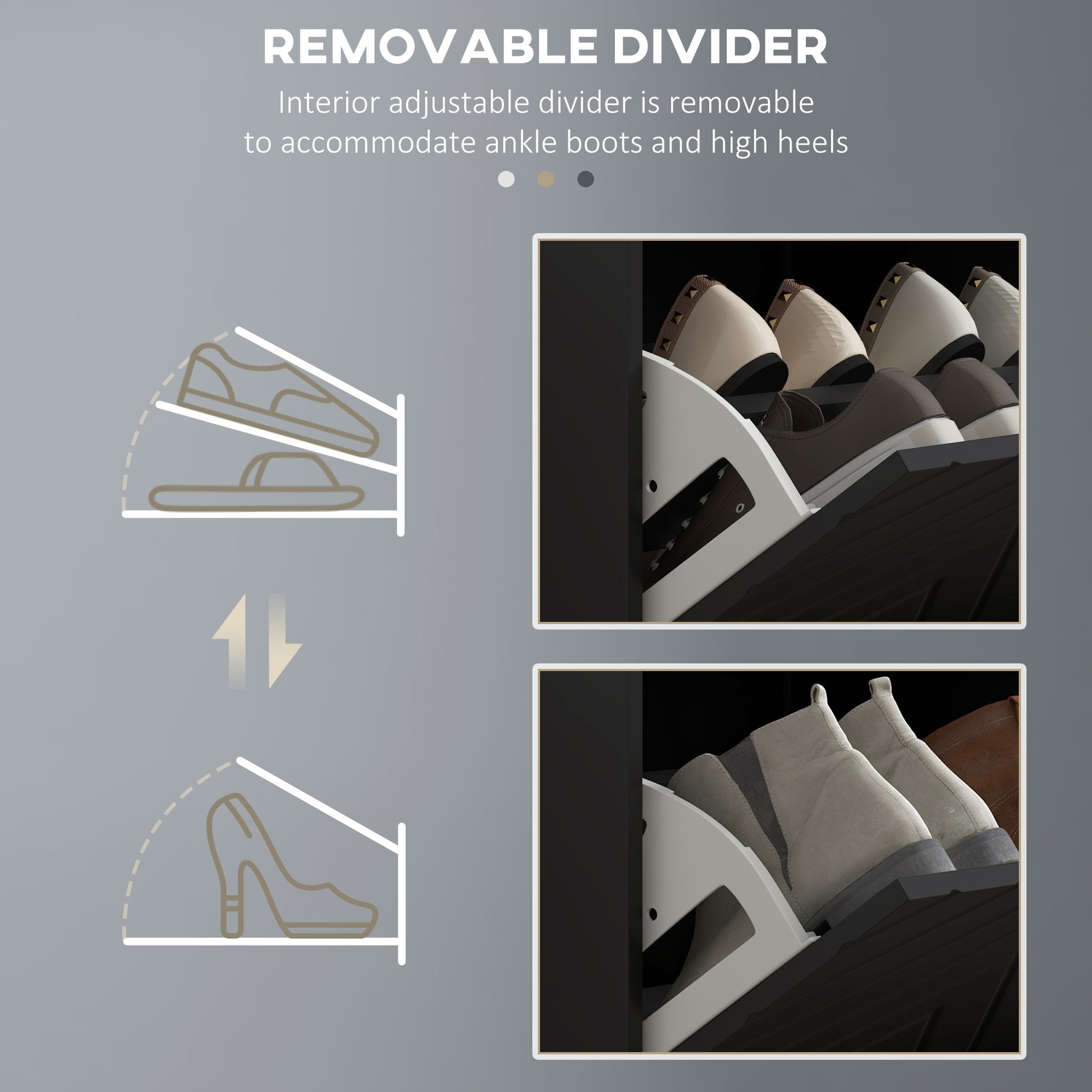 Modern Upholstered Hallway Shoe Storage Bench with Flip Drawers & Vents