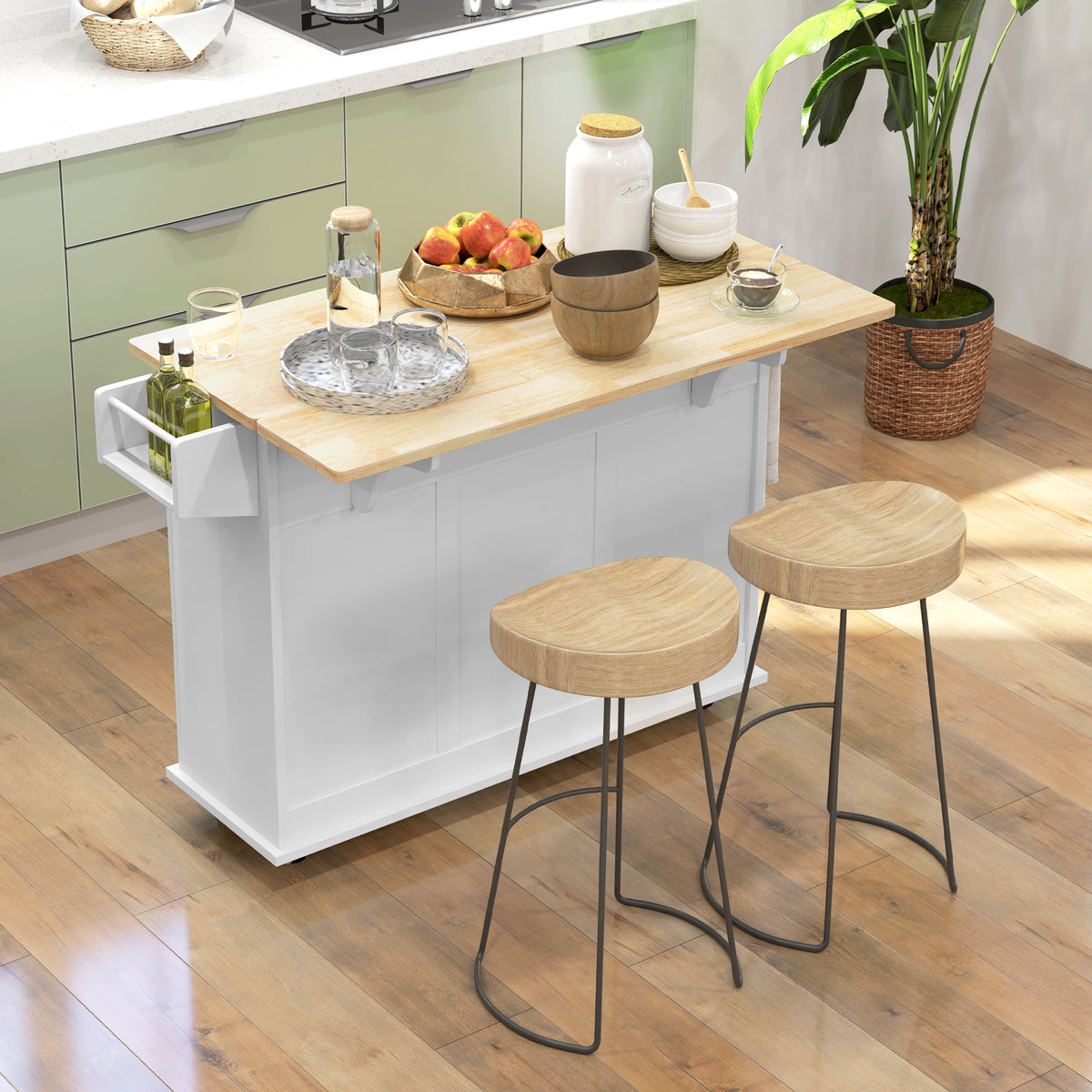 Kitchen Cart with Drop Leaf – 45"W x 36"H