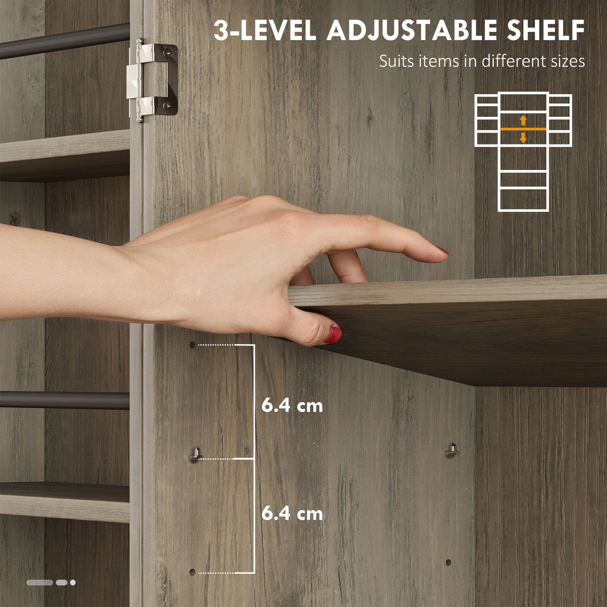 Farmhouse Storage Cabinet with 4 Doors – 30"W x 72"H