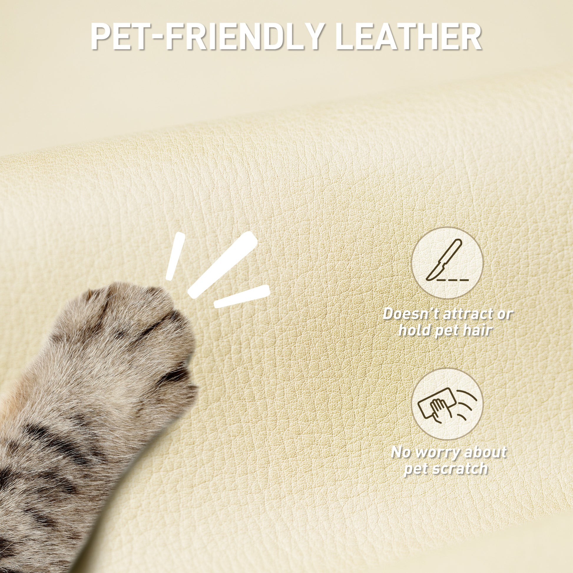 HOMCOM Pet-Friendly Leather Ergonomic Executive Office Chair with Footrest Recliner