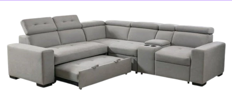 9219 Light Grey Modern Pull-Out Sofa Bed