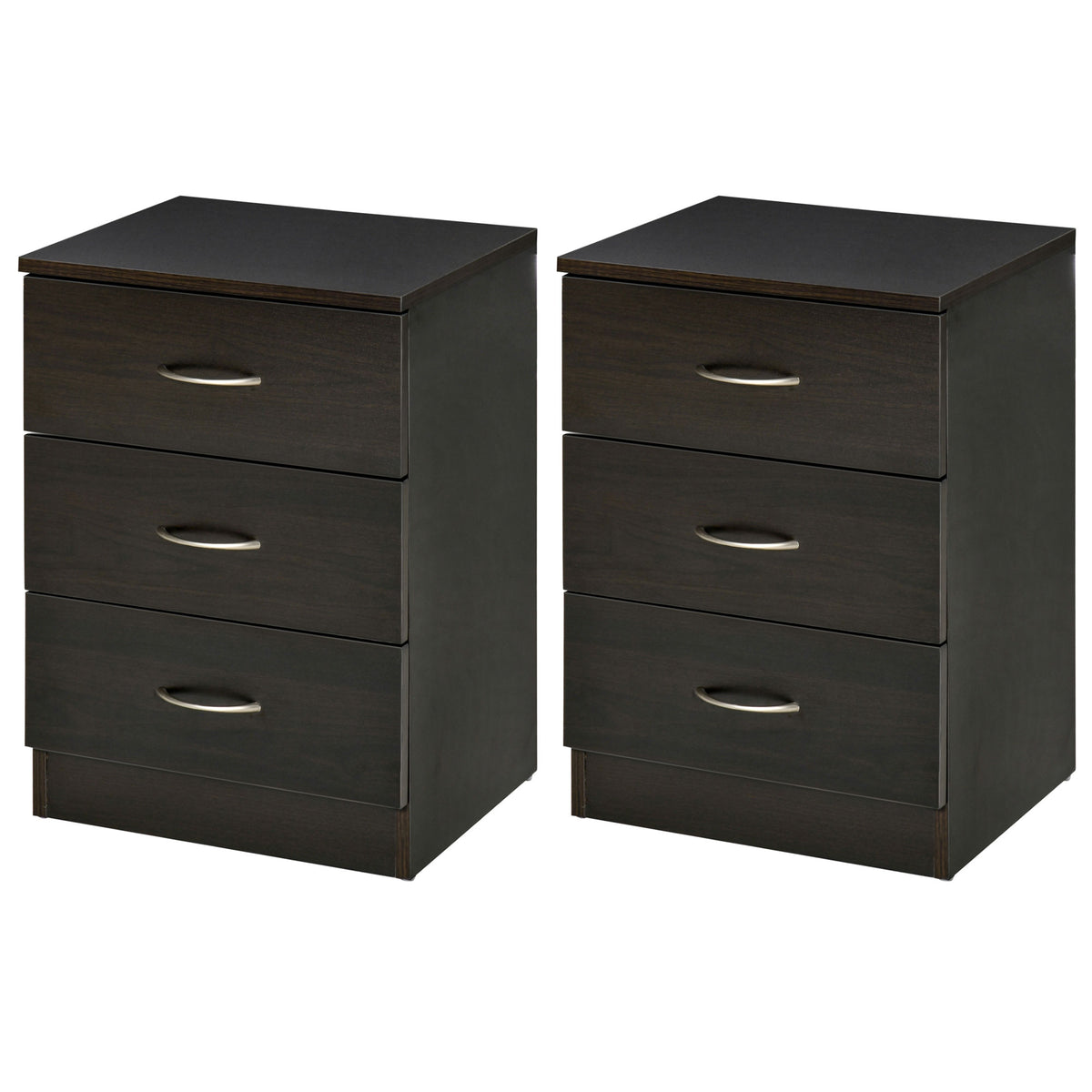 3-Drawer Wood Nightstands with Anti-Tip Design, Set of 2 – 16"W x 23"H