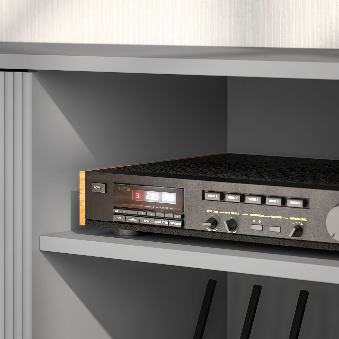 HOMCOM Modern Grey TV Stand for 55-inch TVs with Storage, Shelves, Cabinets