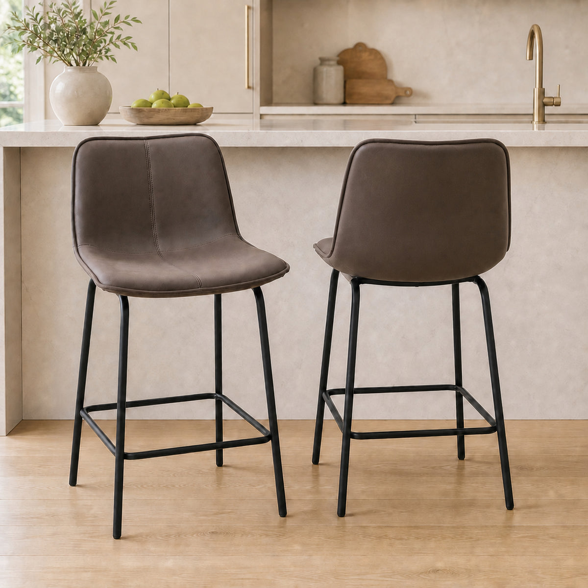 Upholstered 26" Counter Height Bar Chairs, Set of 2