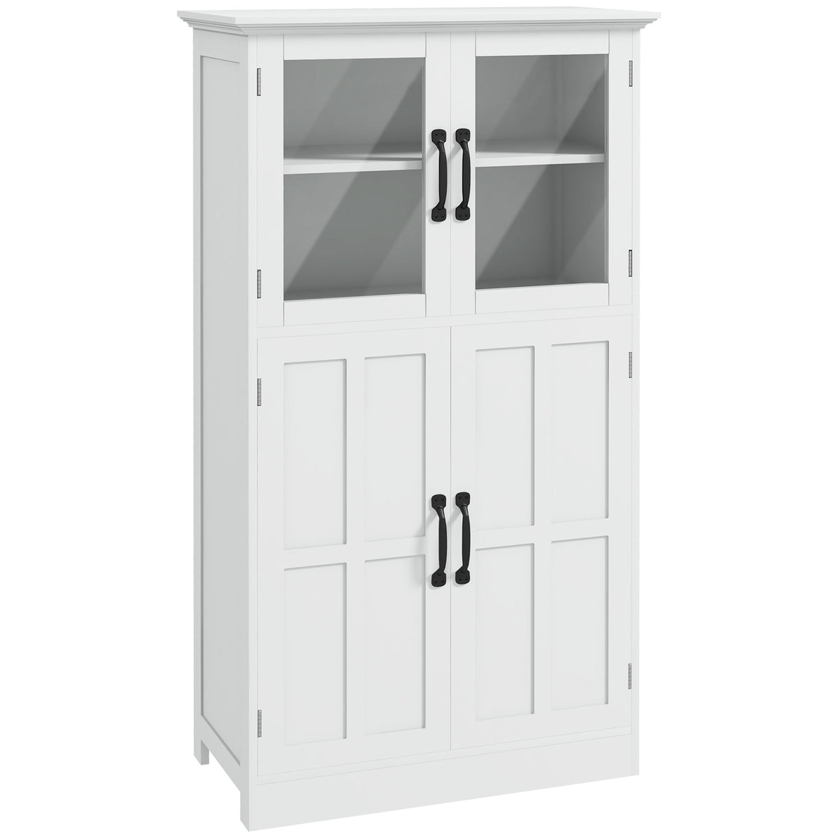 Modern Sideboard Cabinet with Glass Doors – 24"W x 44"H