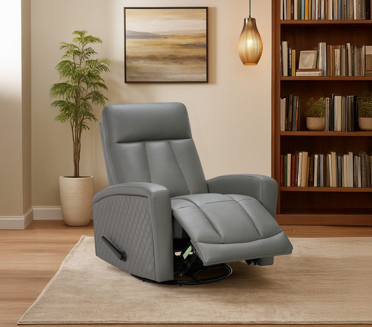 Titus T1042 Modern Swivel Rocker Recliner Chair