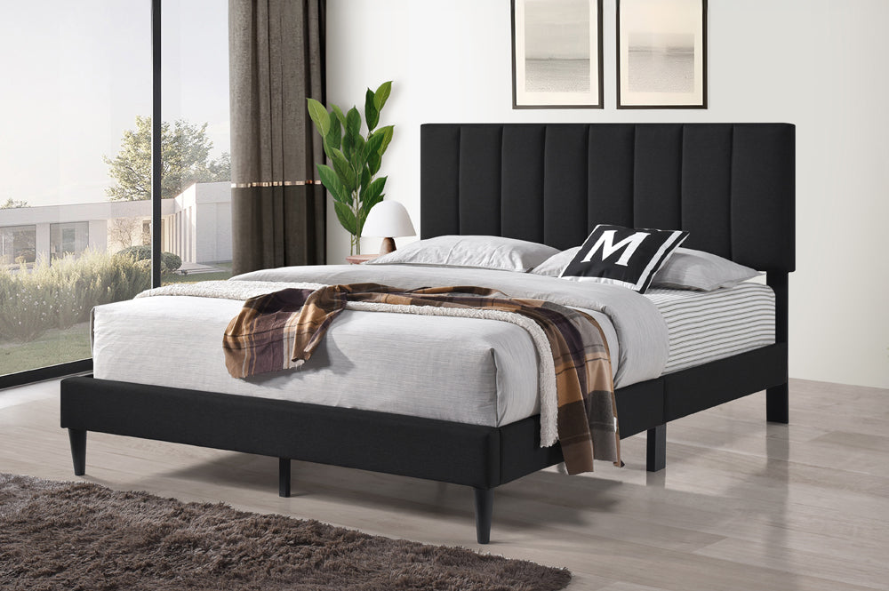 Titus T2107 Modern Tufted Platform Bed Adjustable Headboard