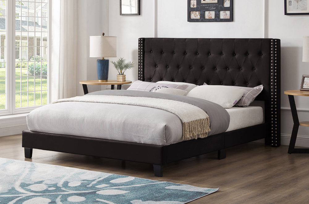 Titus T2109 Modern Tufted Upholstered Platform Bed Frame