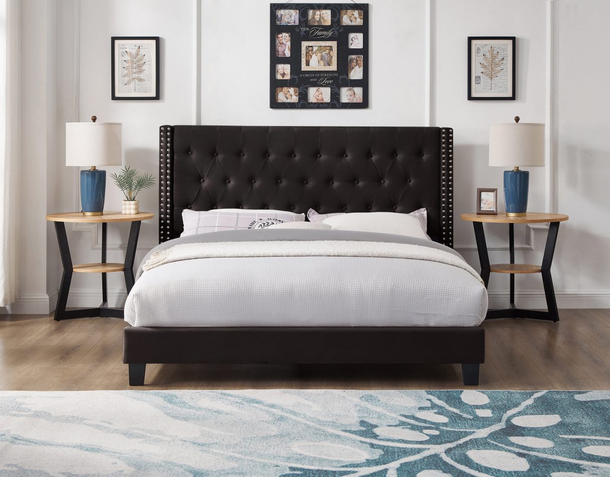 Titus T2109 Modern Tufted Upholstered Platform Bed Frame