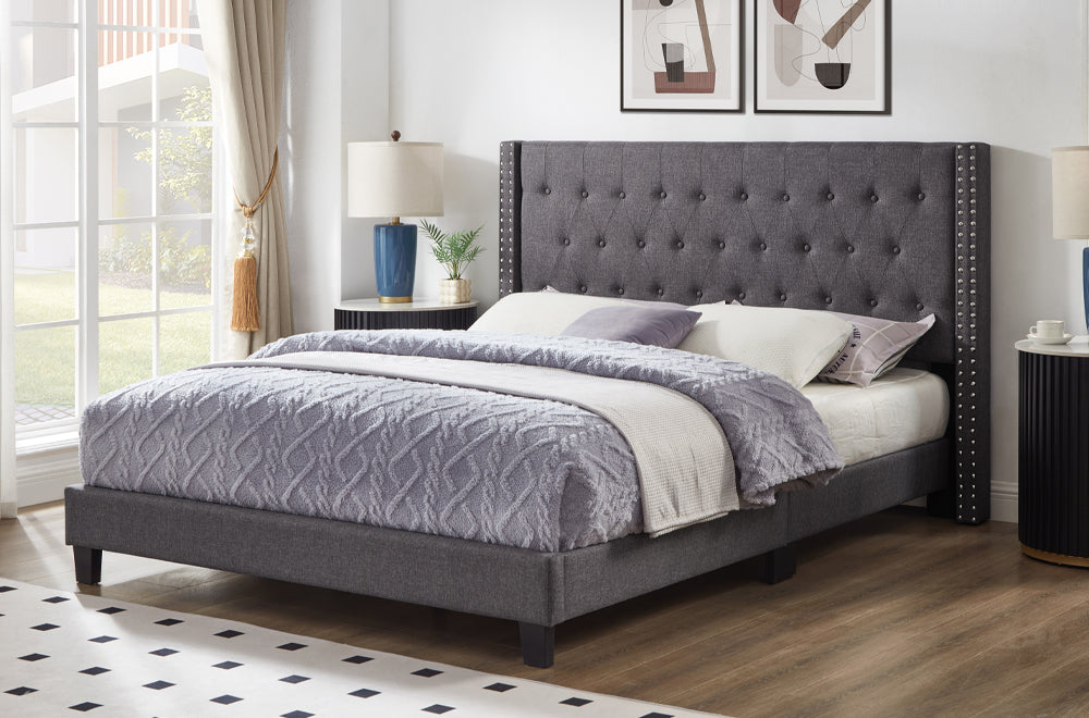 Titus T2109 Modern Tufted Upholstered Platform Bed Frame