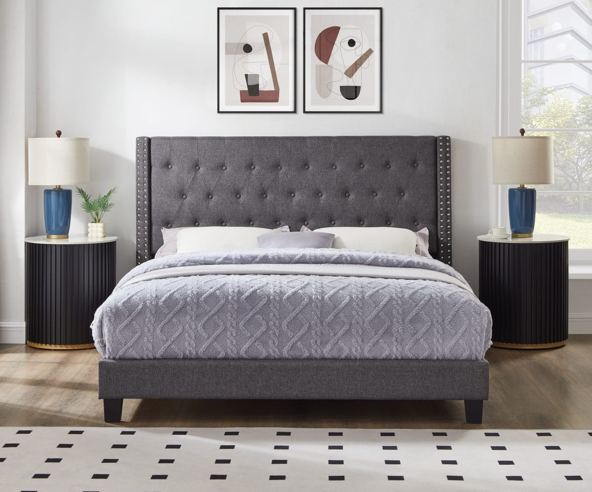 Titus T2109 Modern Tufted Upholstered Platform Bed Frame