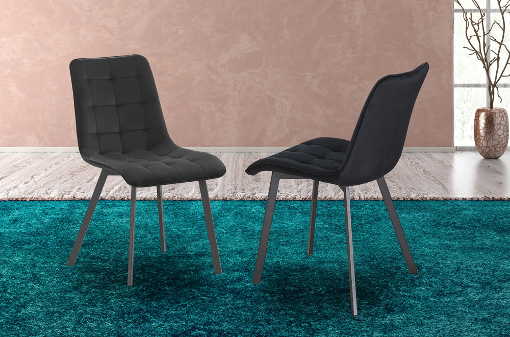 Titus T214 Modern Velvet Dining Chair Set