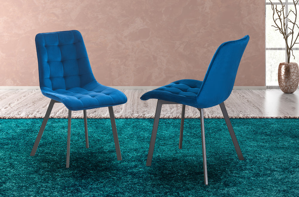 Titus T214 Modern Velvet Dining Chair Set