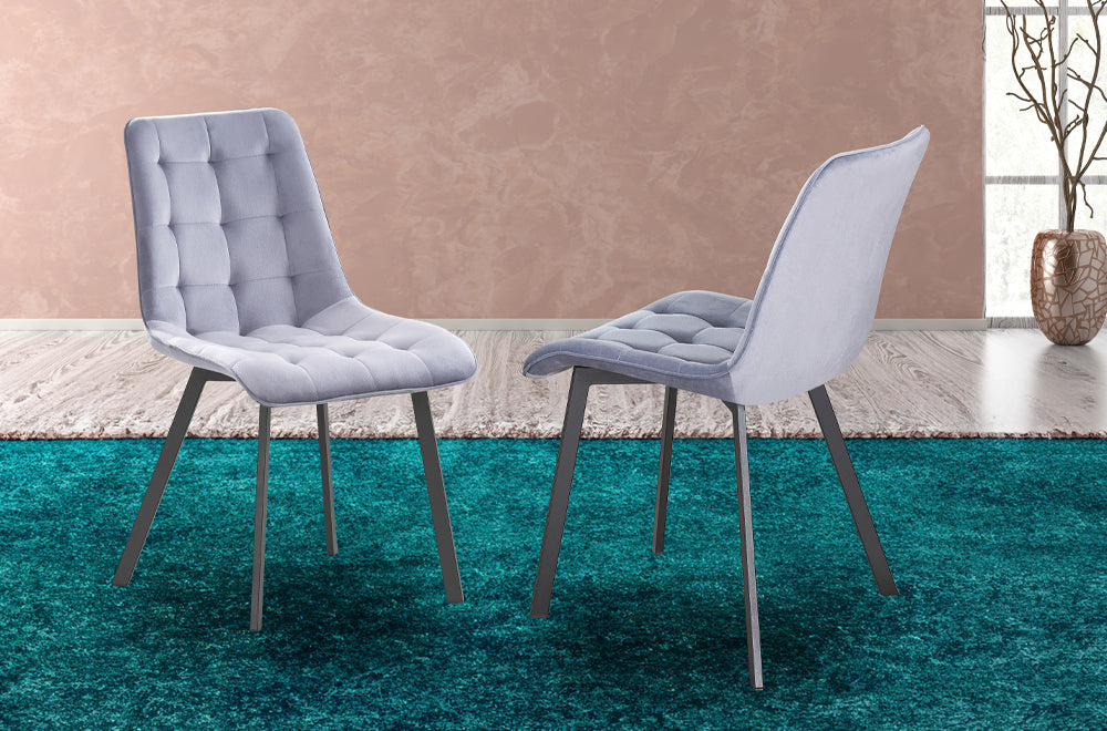 Titus T214 Modern Velvet Dining Chair Set