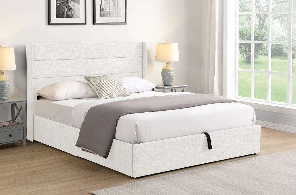 Titus T2160 Modern Tufted Linen Storage Platform Bed Frame