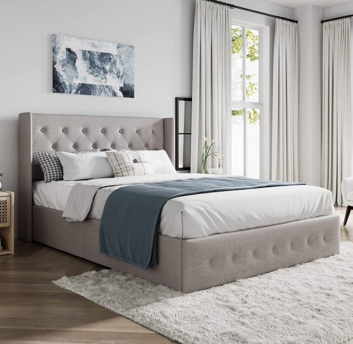 Titus T2162 Modern Tufted Storage Platform Bed Frame