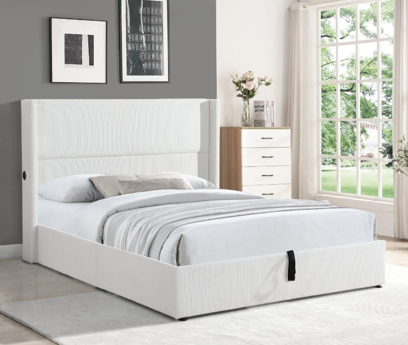 Titus T2164 Modern Tufted Corduroy Storage Platform Bed Frame