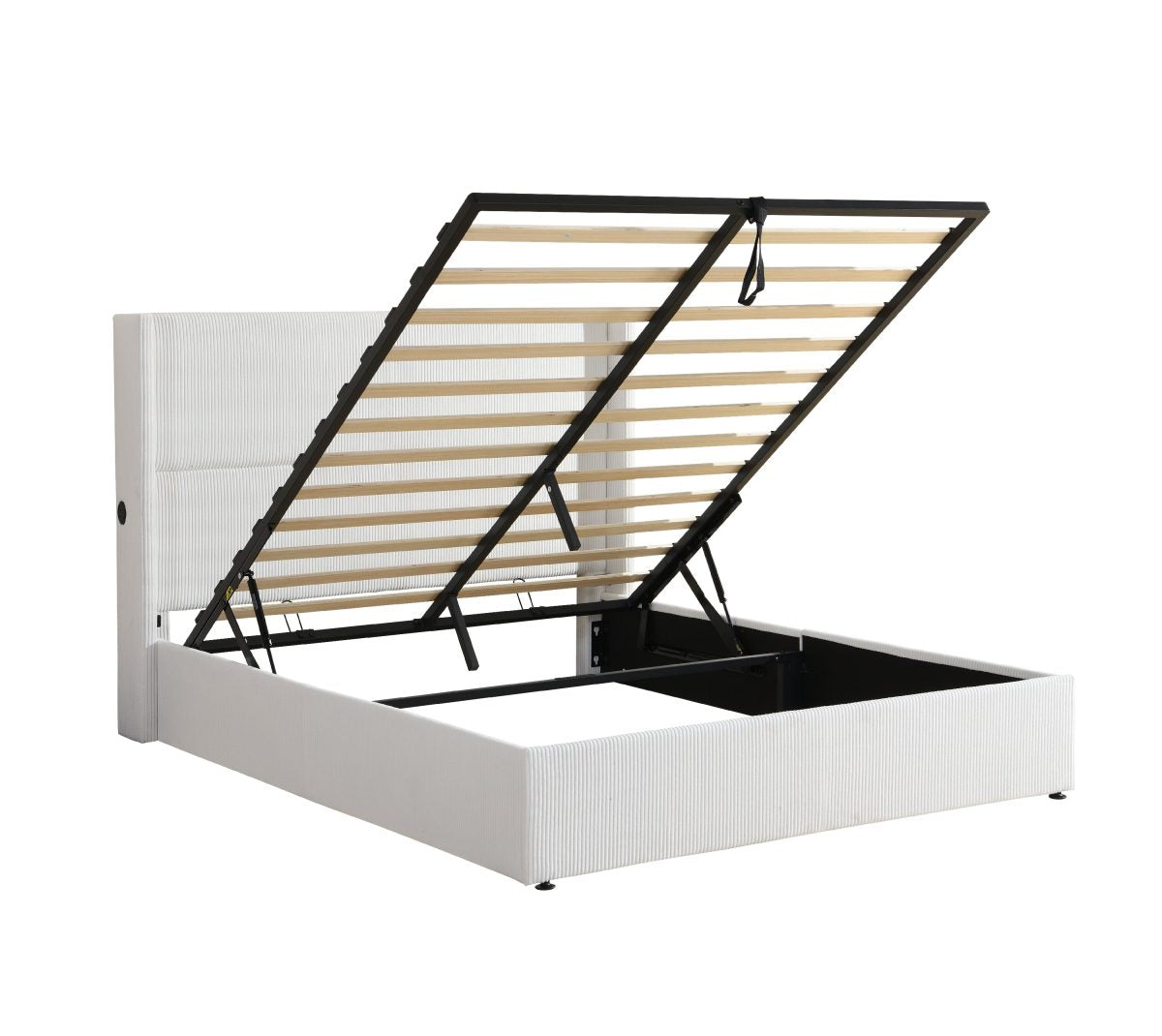 Titus T2164 Modern Tufted Corduroy Storage Platform Bed Frame