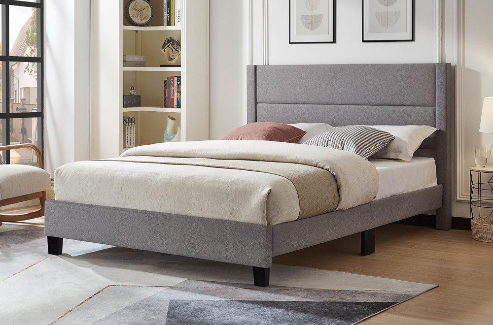 Titus T2175 Modern Channel Tufted Platform Bed Frame