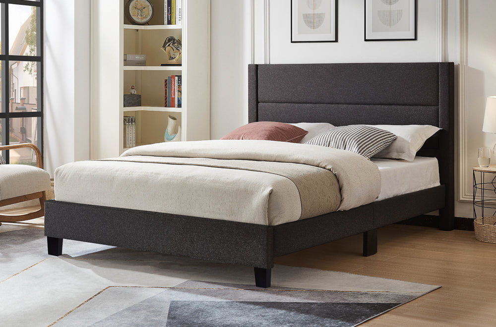 Titus T2175 Modern Channel Tufted Platform Bed Frame